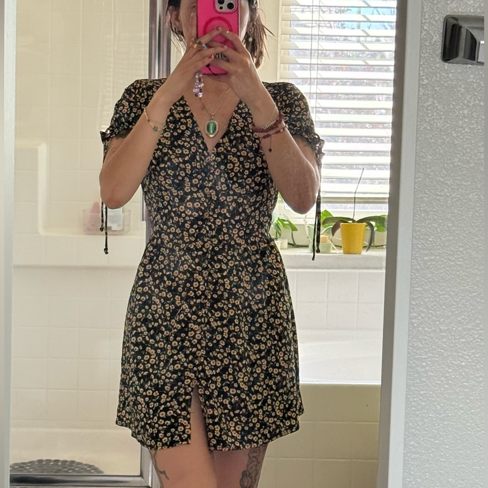 Floral Black Dress
